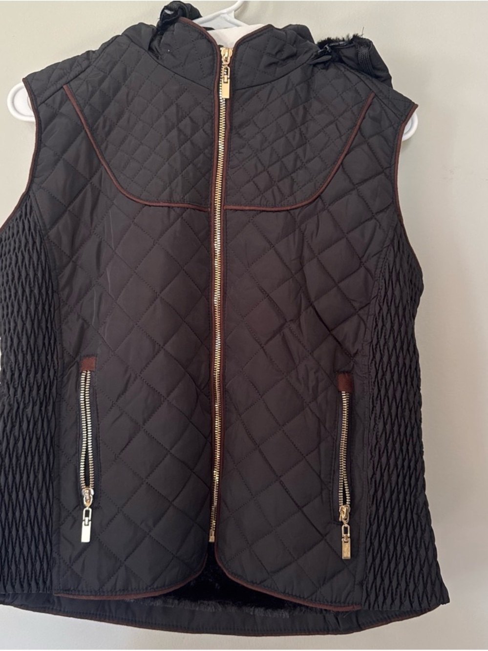 Ace Of Diamond Quilted Black Puffer Vest NWT SIZE L